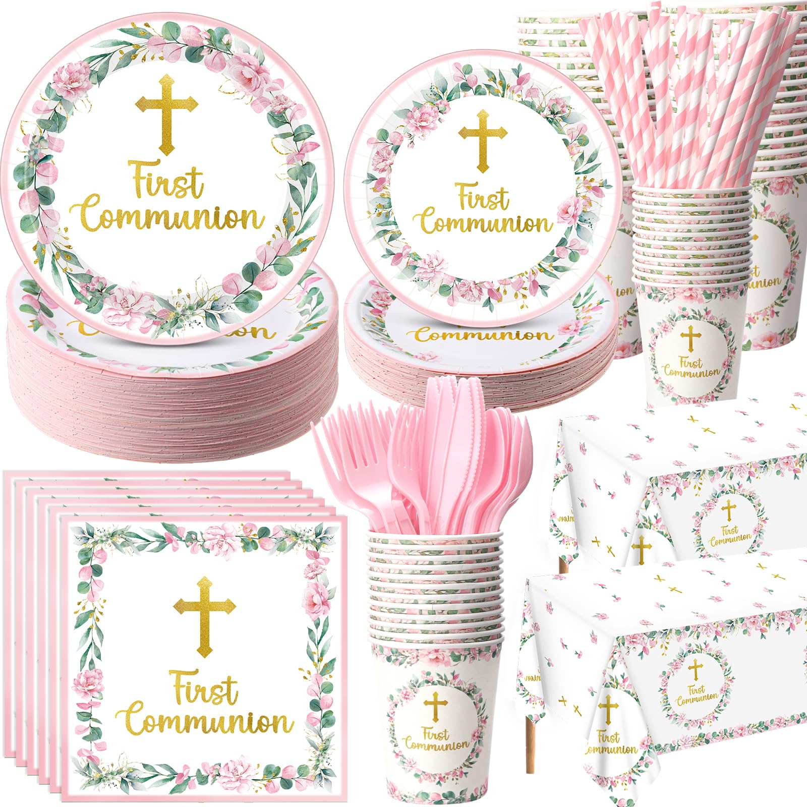 Ceenna God Bless plates 9-inch for elegant baptism table settings