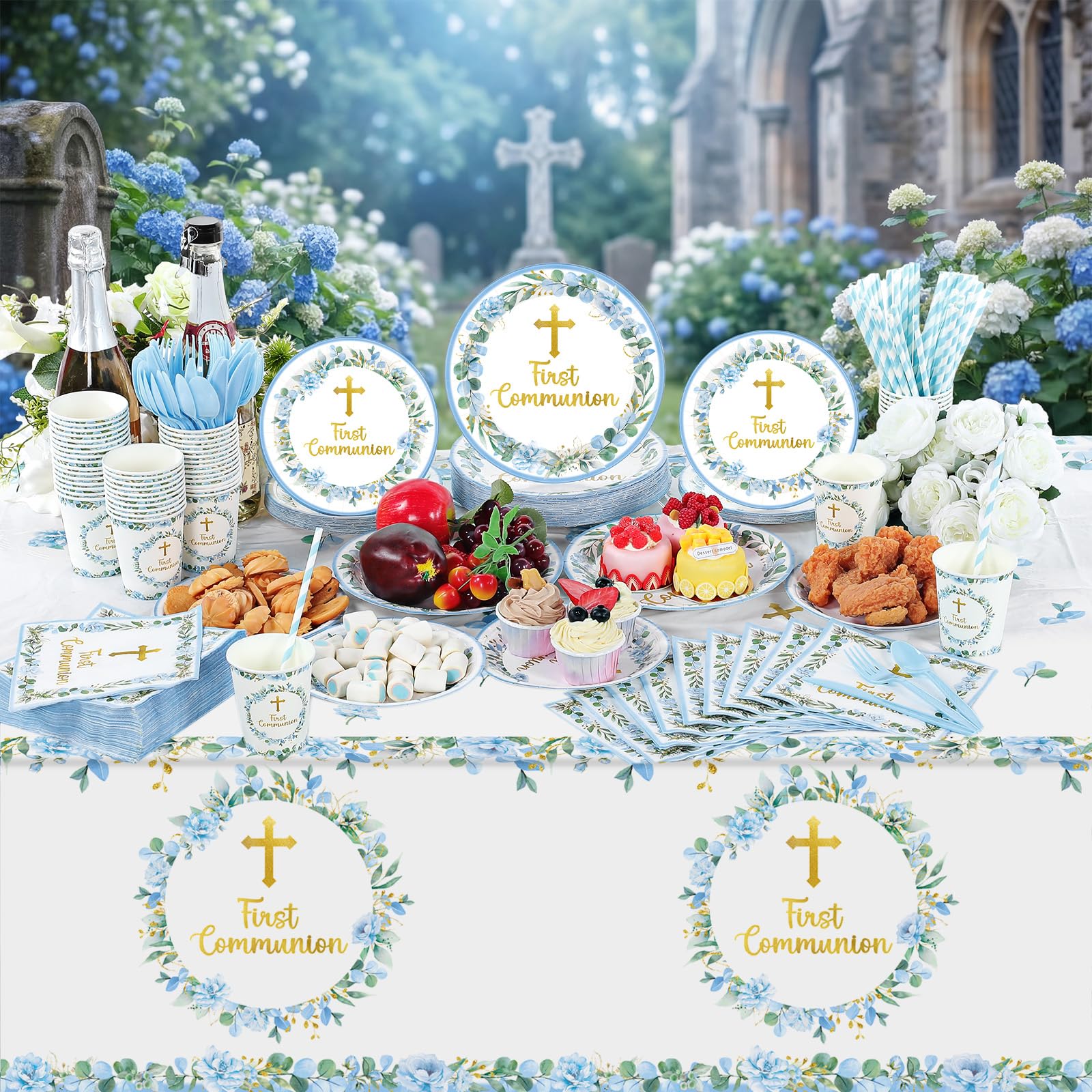 Ceenna god bless straws complement decor and convenient sipping during celebration.