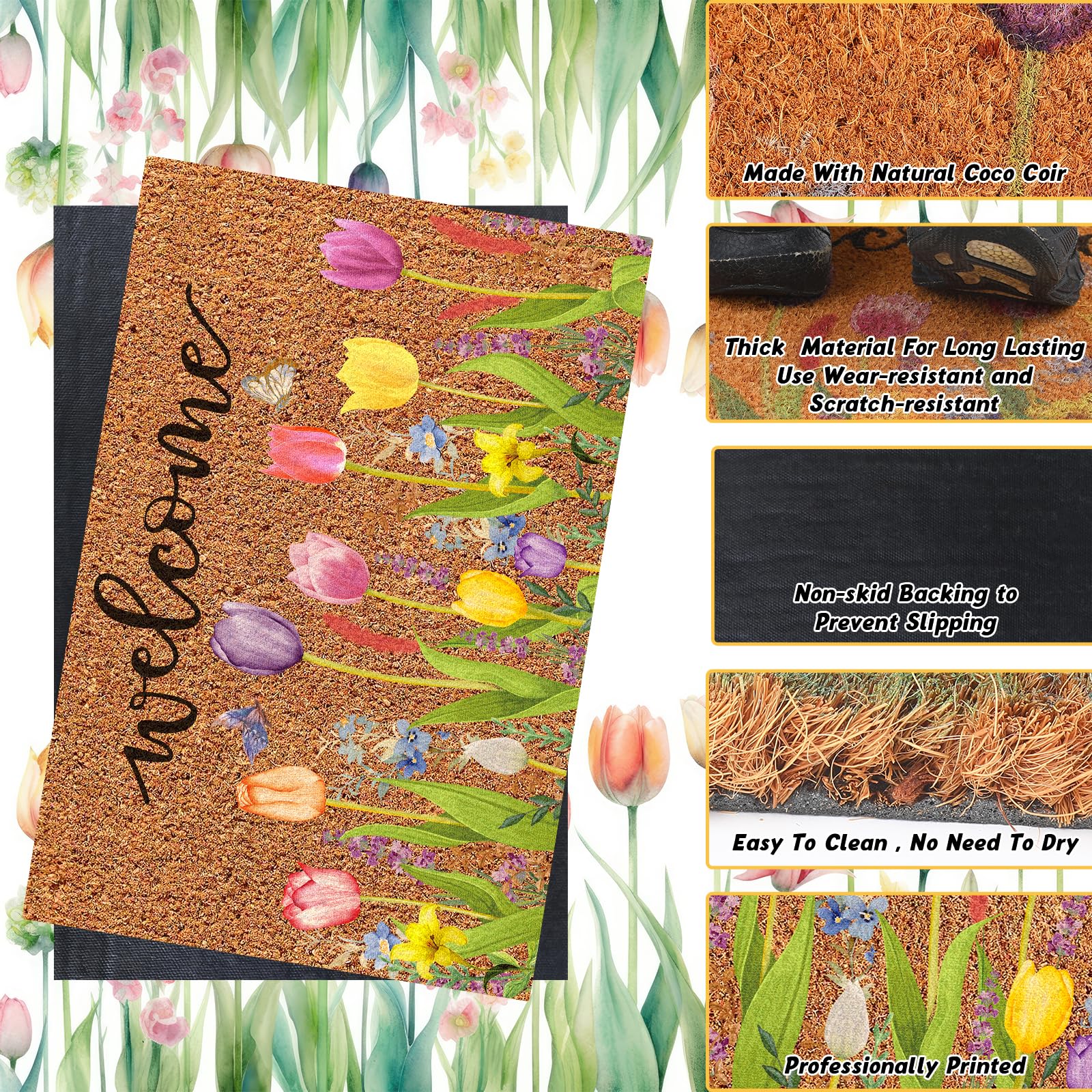 Ceenna welcome mat absorbs moisture and traps dirt at the door.