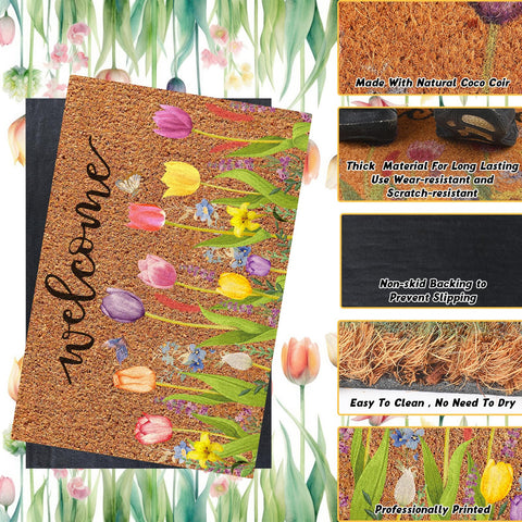 Ceenna welcome mat absorbs moisture and traps dirt at the door.
