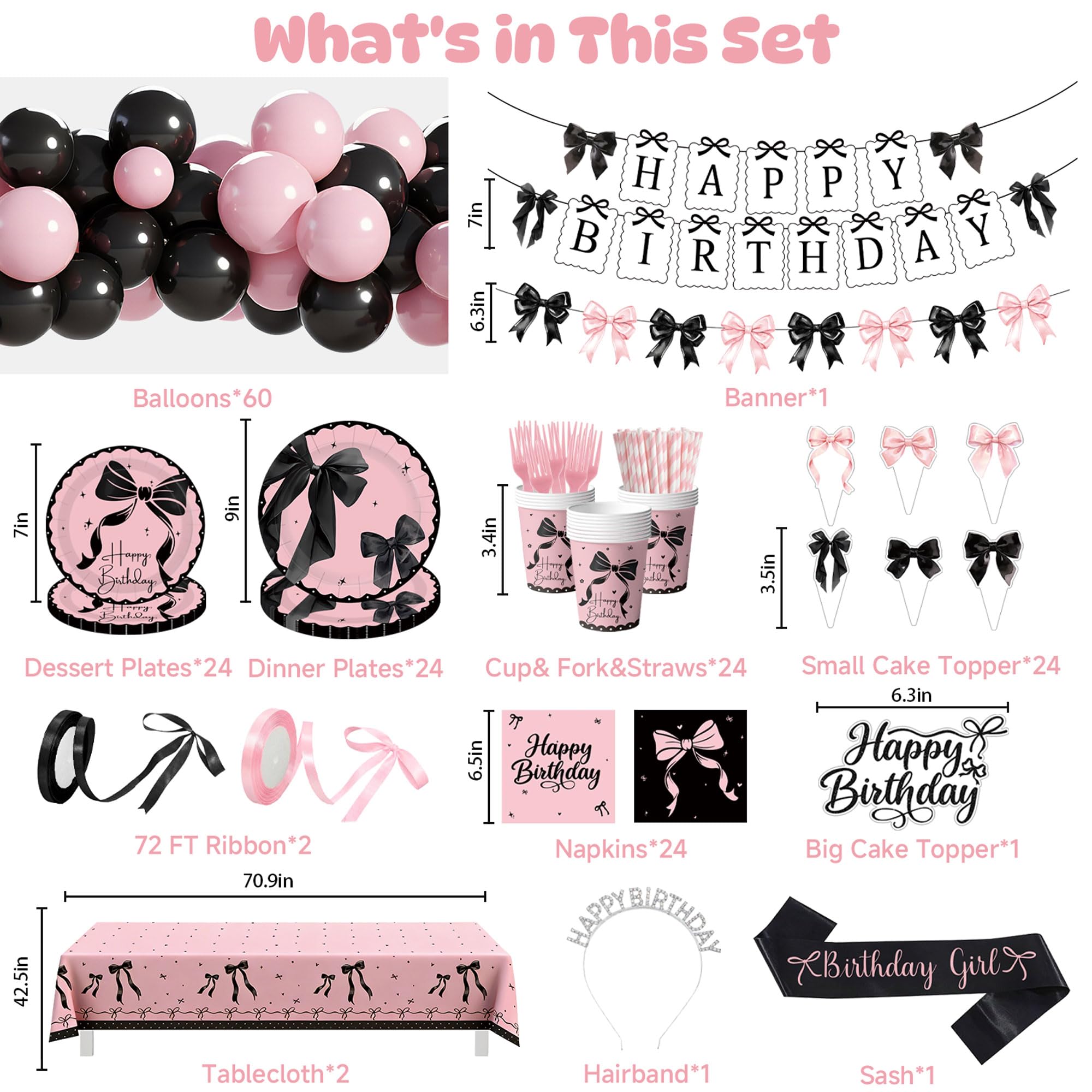 CelebSpark pink-black bow plates elevate tableware with style
