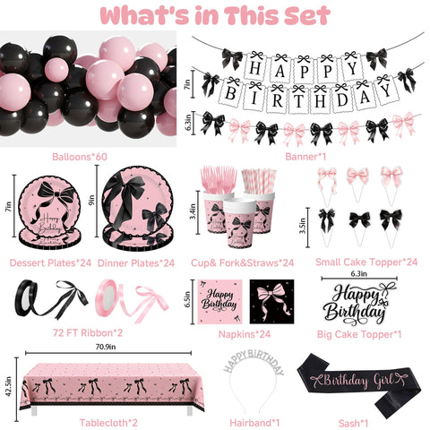 CelebSpark pink-black bow plates elevate tableware with style