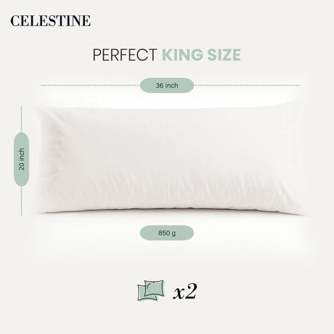 Celestine pillows on bed demonstrating side sleeper support