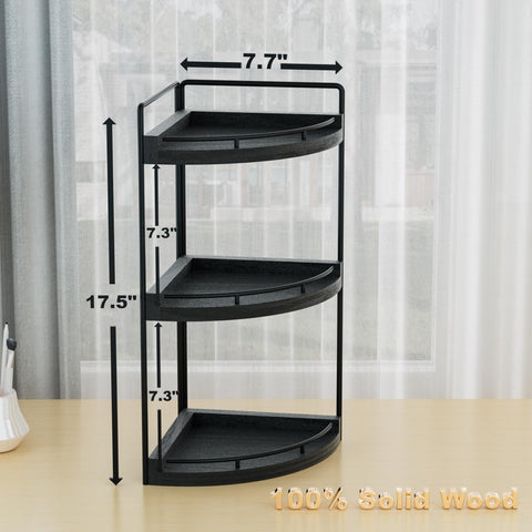 CeleVista wood trays and iron shelves detail shows sturdy construction.