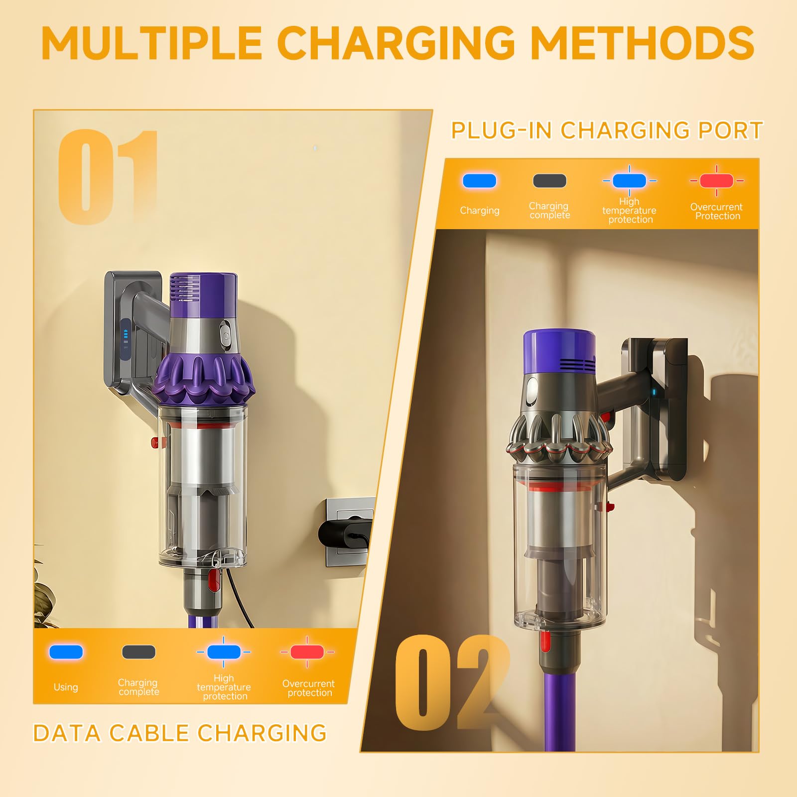CELLPOW V10 battery dust cover, screws, and filters aid quick setup.