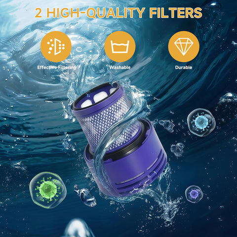 CELLPOW V10 battery kit includes dust cover, screws, and post-filters.