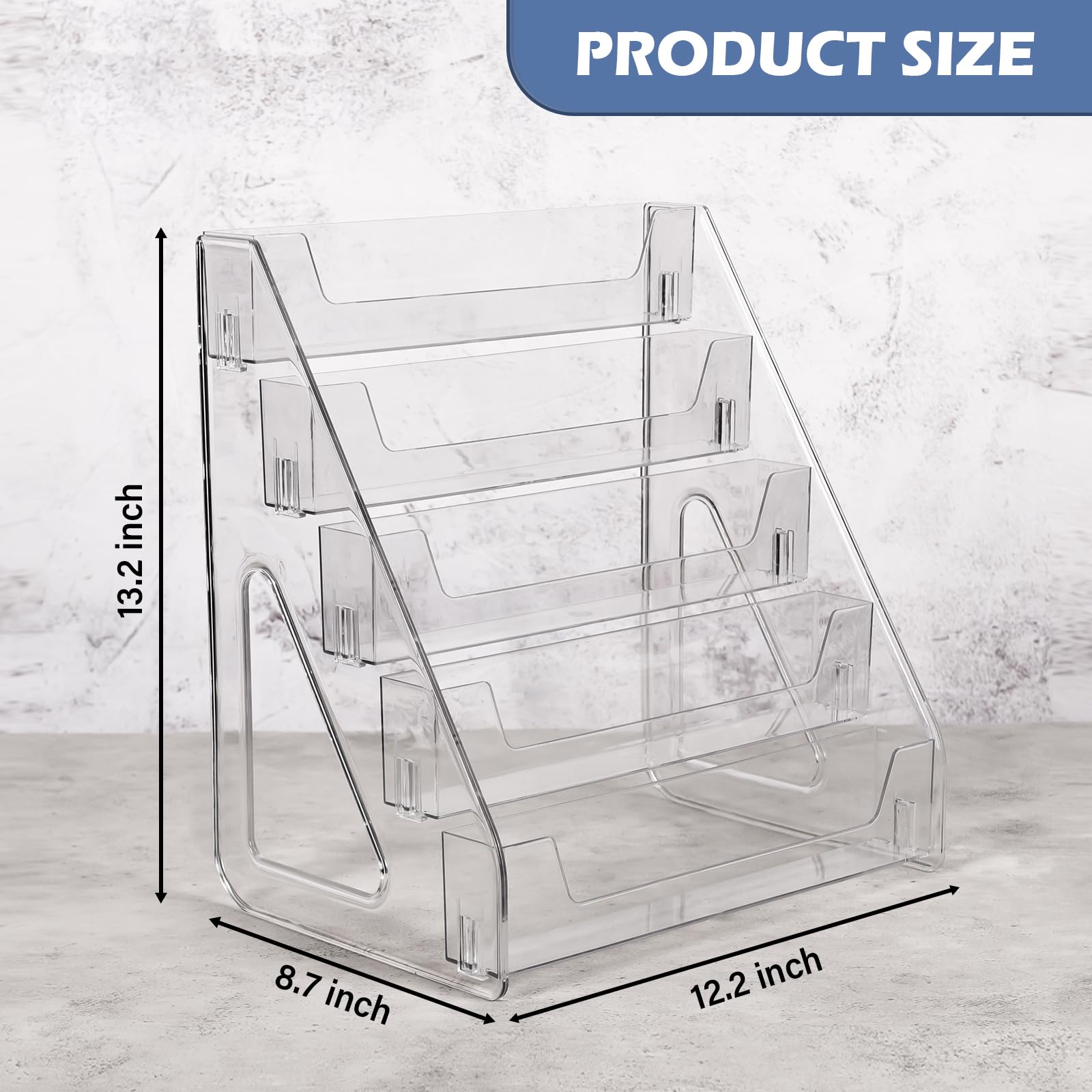 CELSOL 2-pack upgraded 5-tier stand, side view, compact footprint.