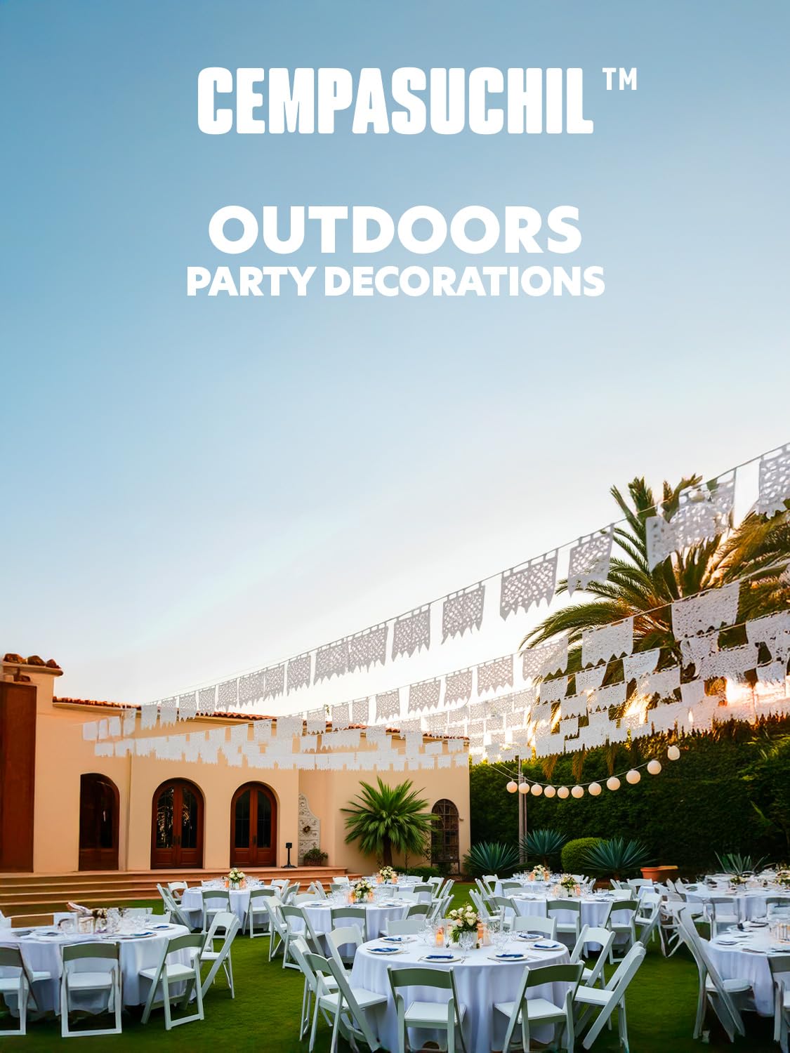 White color complements any theme from rustic to modern celebrations