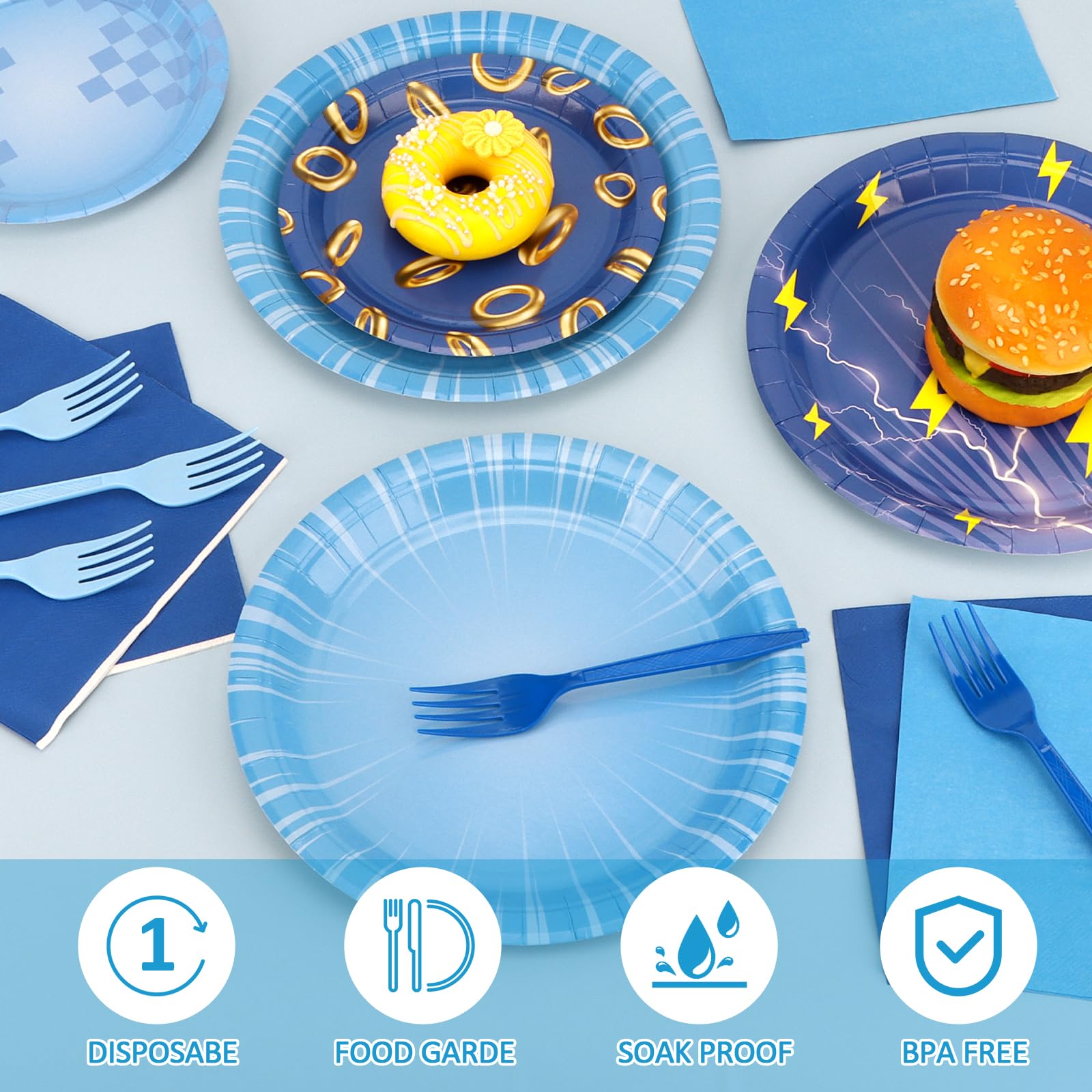 CENLBJ hedgehog dessert plates 7-inch, colorful pixel art for snacks