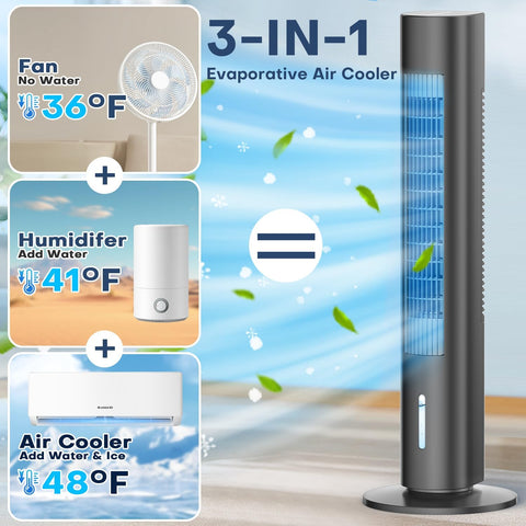 CENSTECH 90-degree swing distributes cooling evenly across the room.