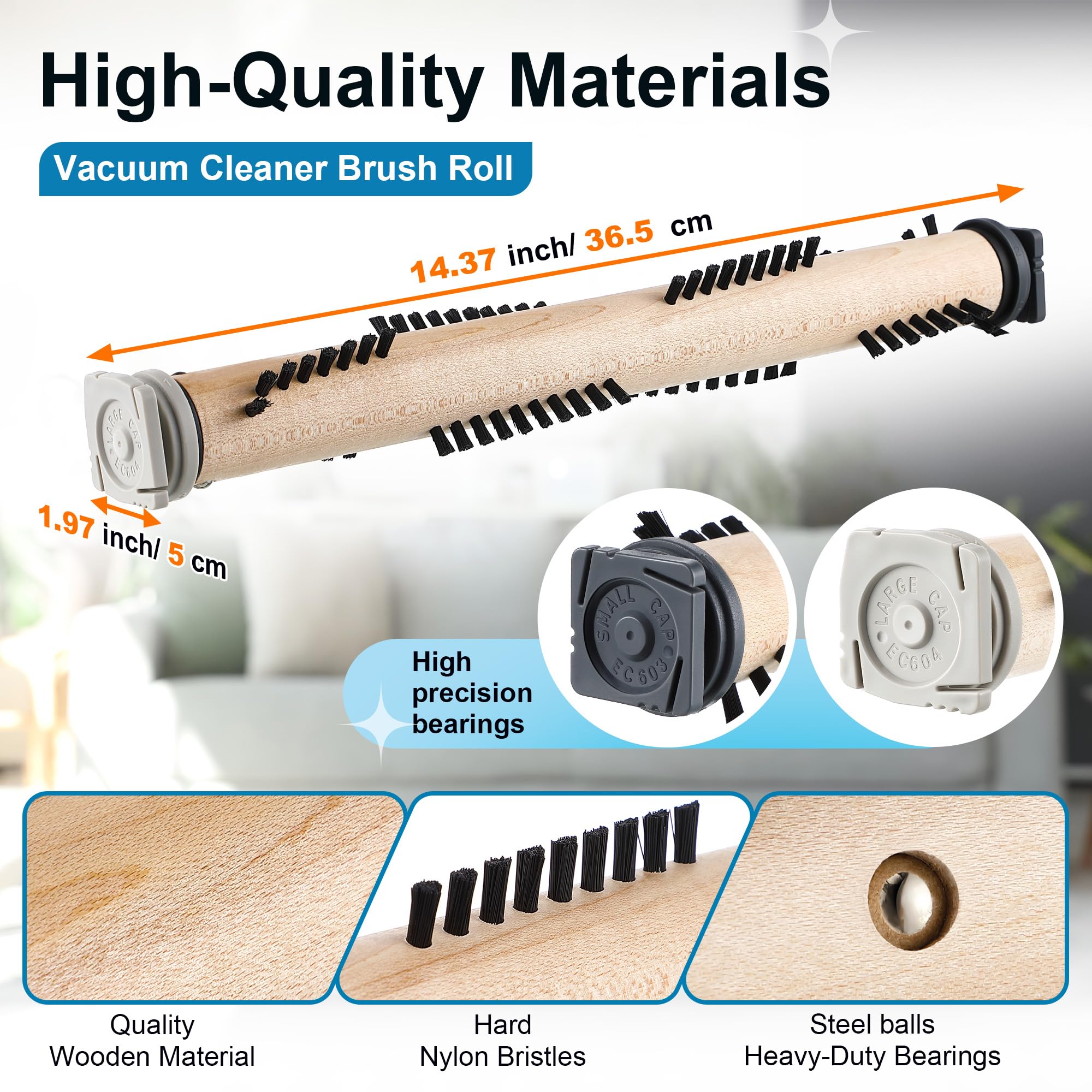 Ceoighe brush roll magnet and bearing close-up for smooth rotation and deep cleaning