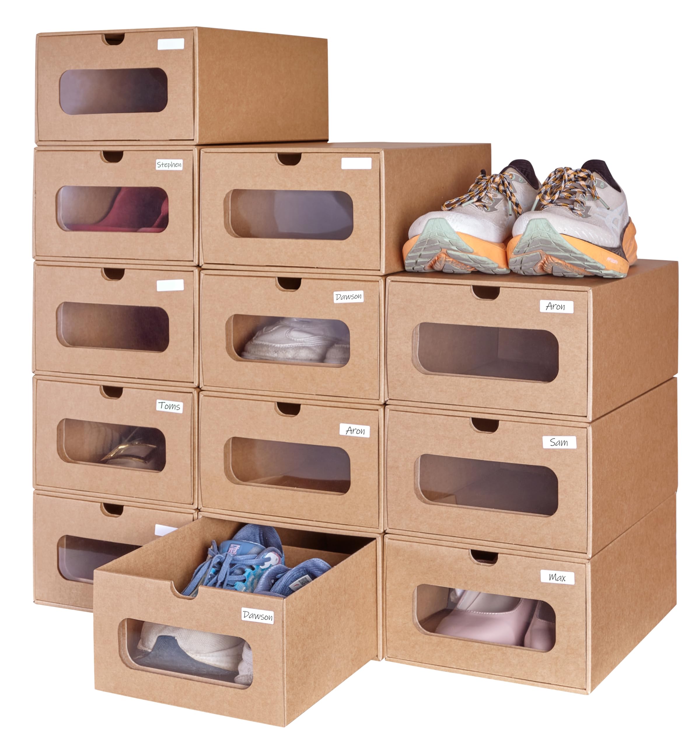 Ceptcher 12-pack shoe storage bin with clear window for easy sneaker display.