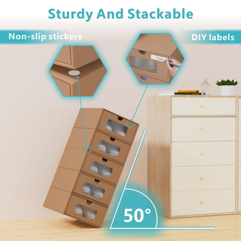 Ceptcher anti-slip stickers and dividers keep boxes stable.
