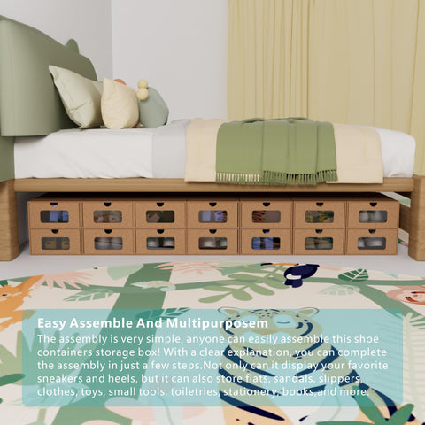 Ceptcher multipurpose storage boxes hold shoes, hats, and small items.