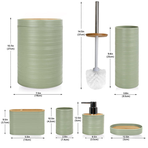 CERBIOR bamboo bath ensemble on a stylish countertop display