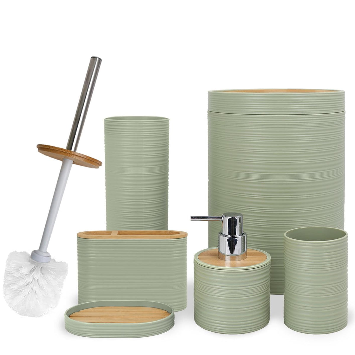 CERBIOR bamboo bath dispenser on a clean vanity, organized and accessible