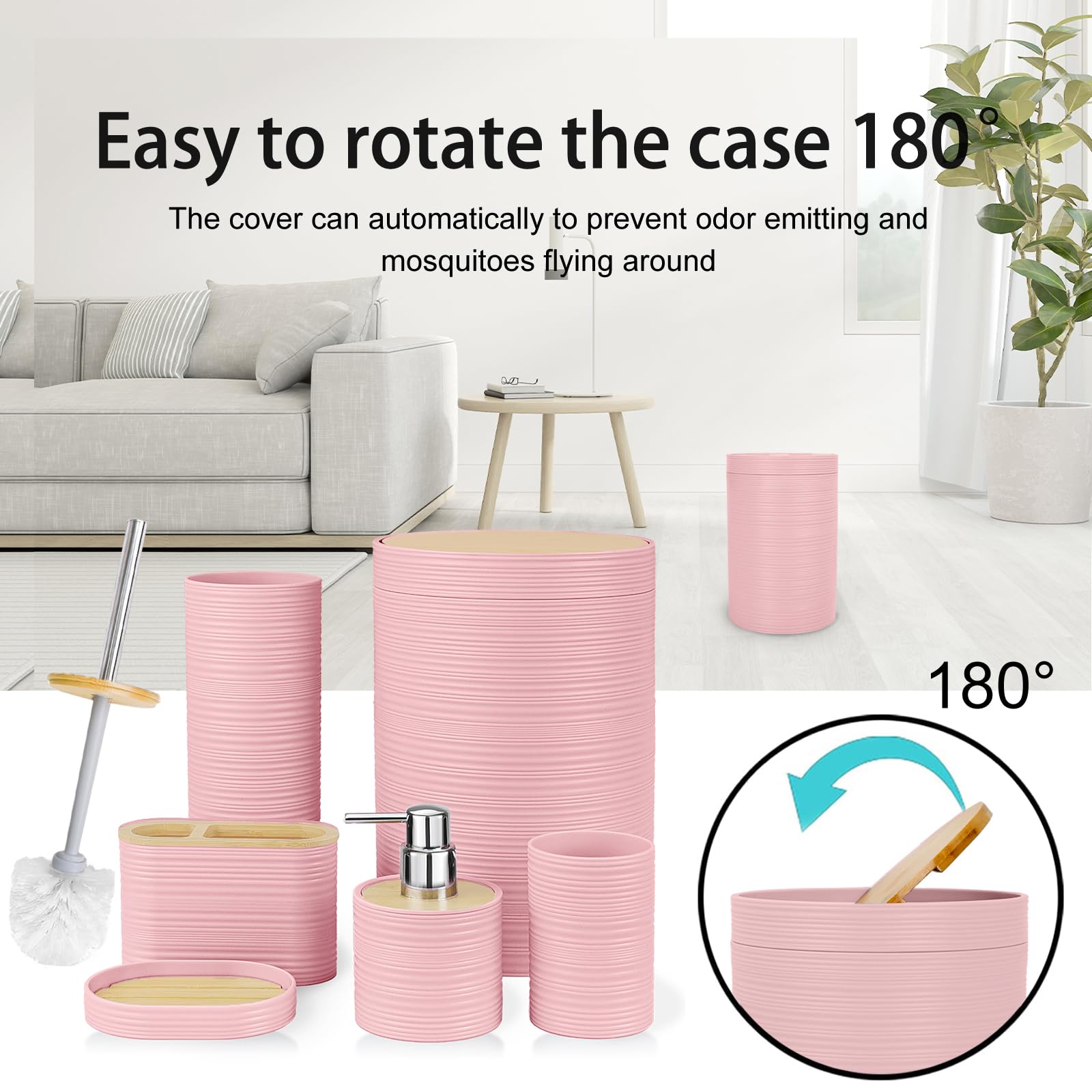 CERBIOR trash can neatly fits into compact bathroom spaces