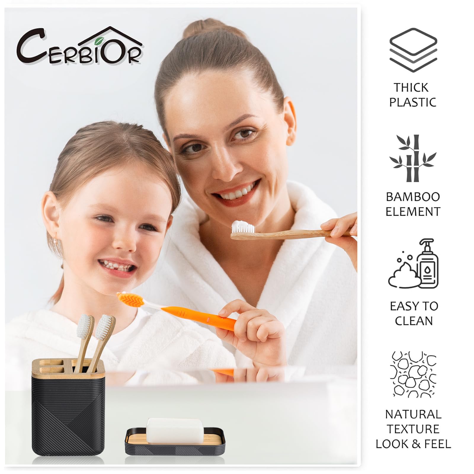 CERBIOR soap dish catching drips to keep surfaces clean