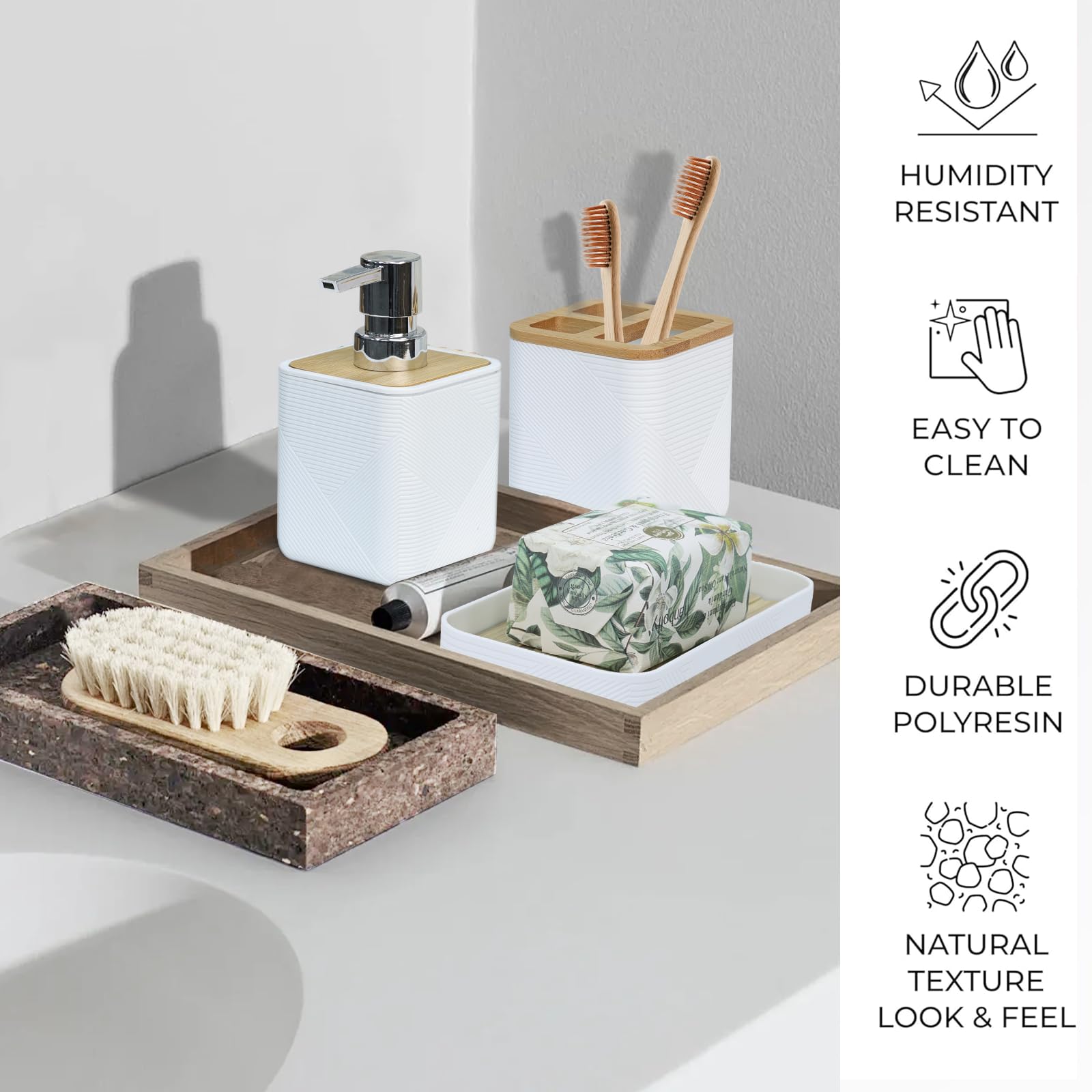 CERBIOR toothbrush holder with three openings for a neat brush setup