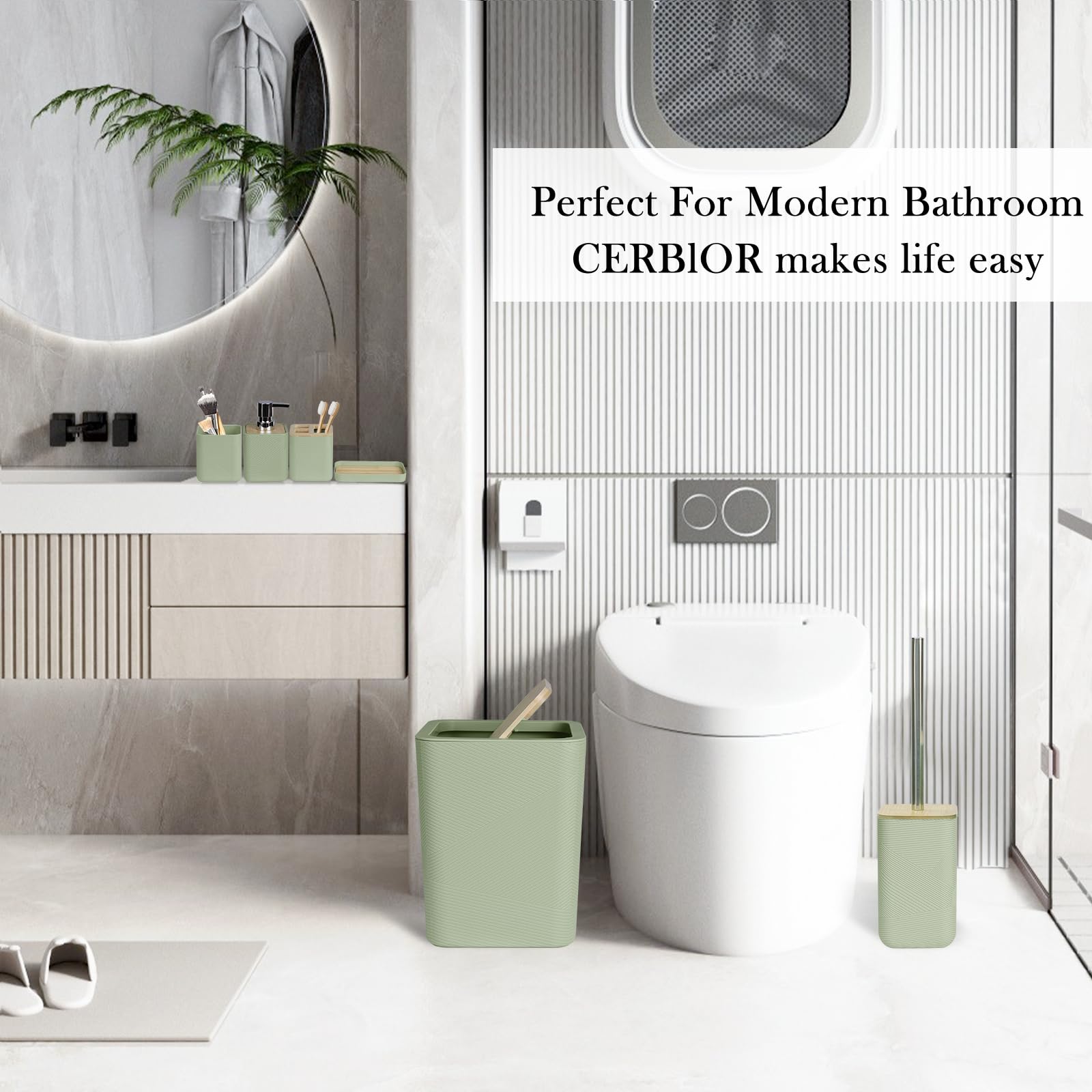 CERBIOR soap dish with draining grooves helps keep countertops dry
