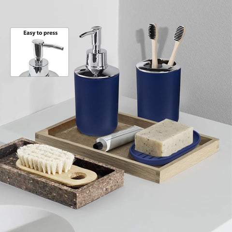 CERBIOR soap dish in royal blue complements sinks