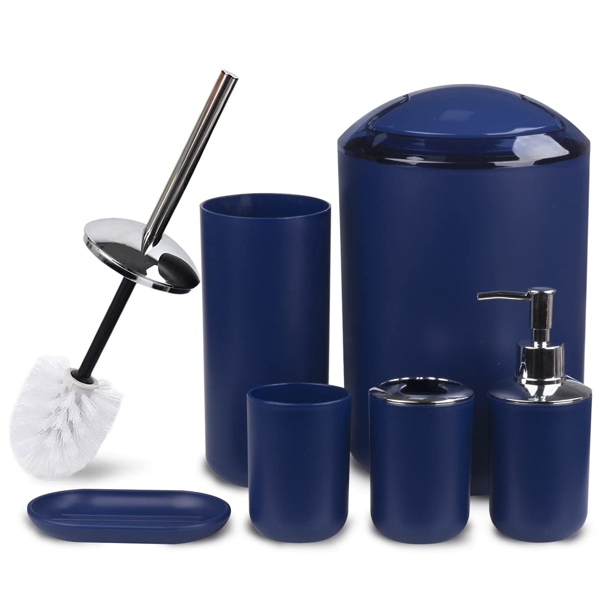 CERBIOR soap dispenser in royal blue adds organized style to countertops
