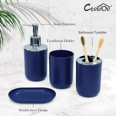CERBIOR toothbrush cup in royal blue blends with decor