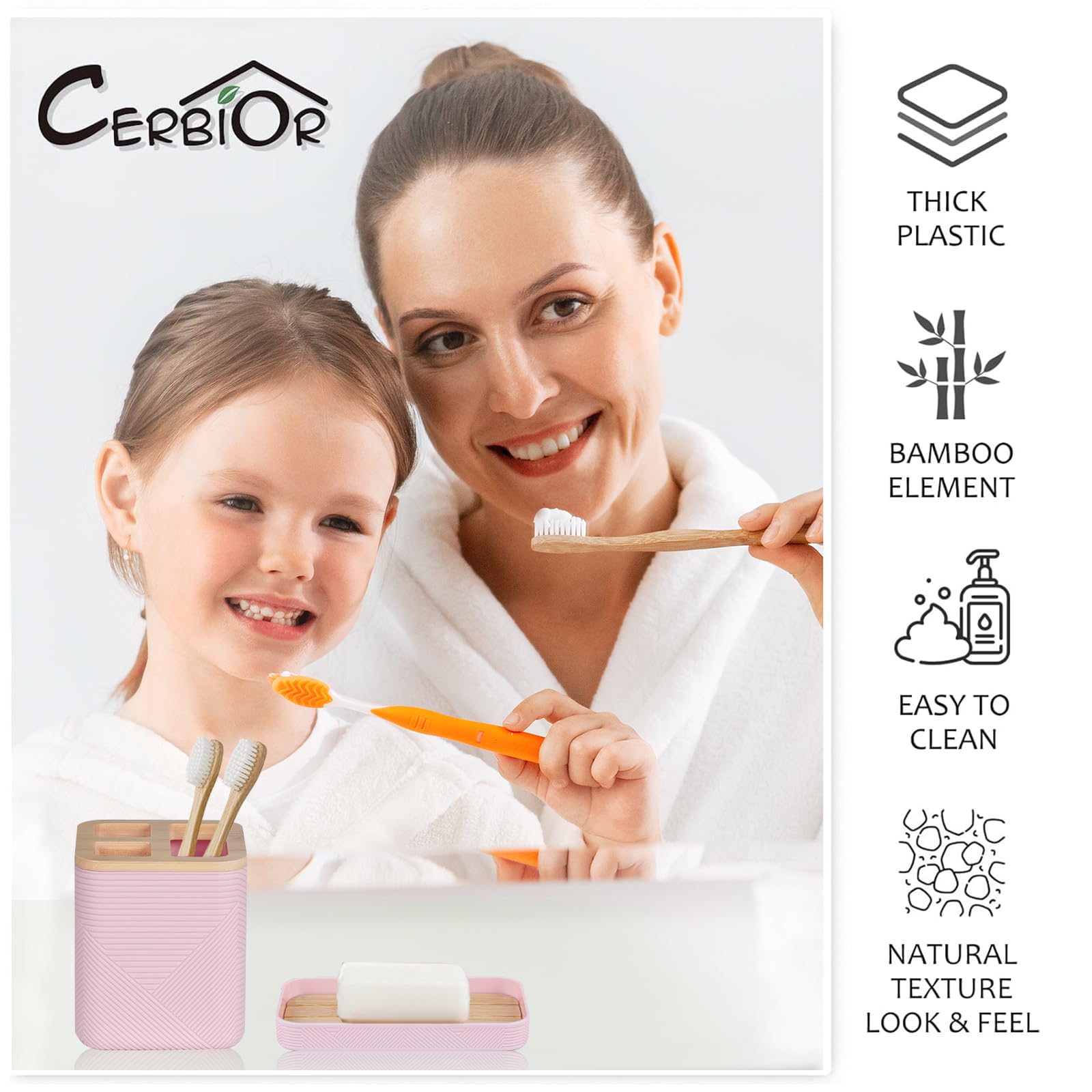 CERBIOR trash can for neat bathroom waste containment