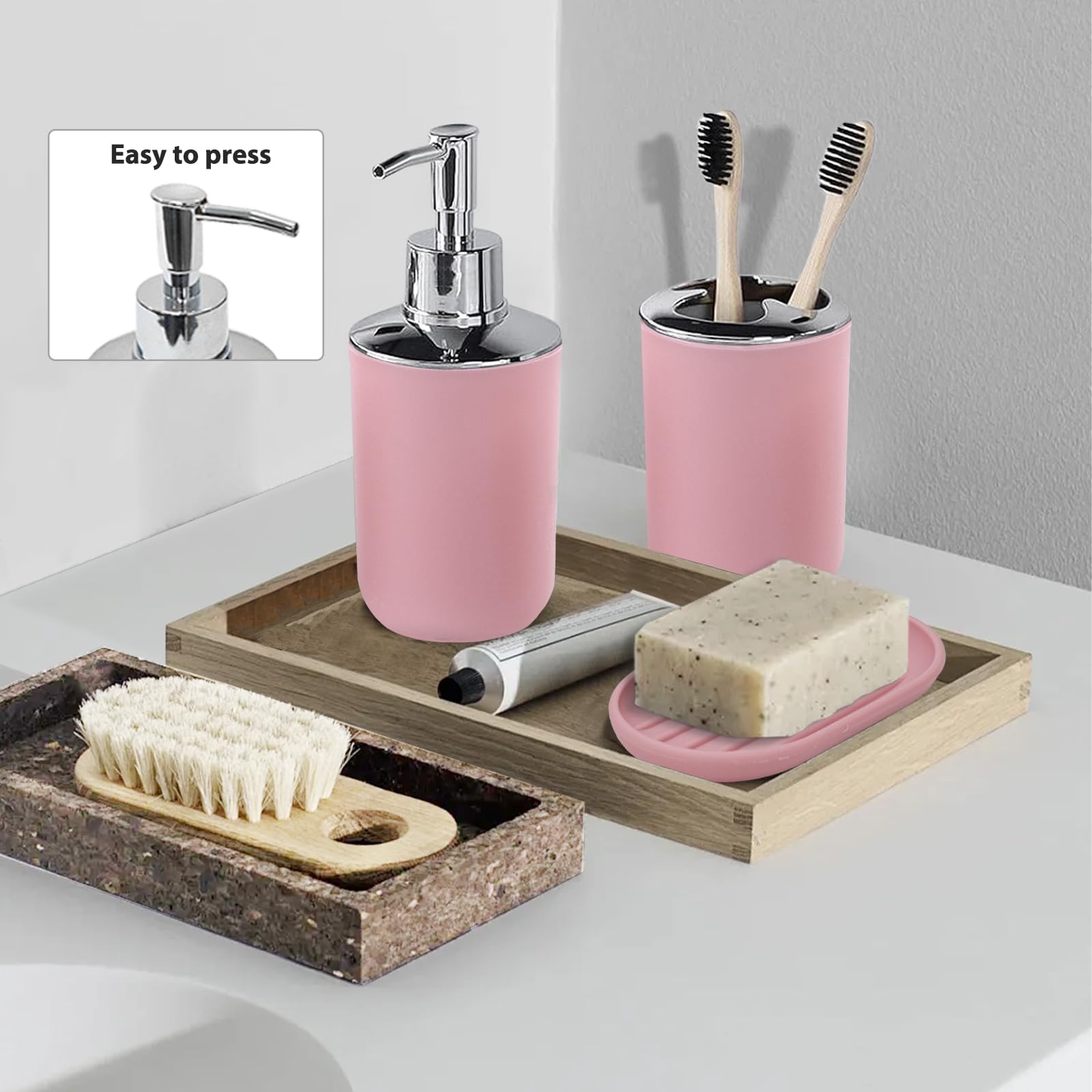 CERBIOR soap dish in blush pink keeps soap dry