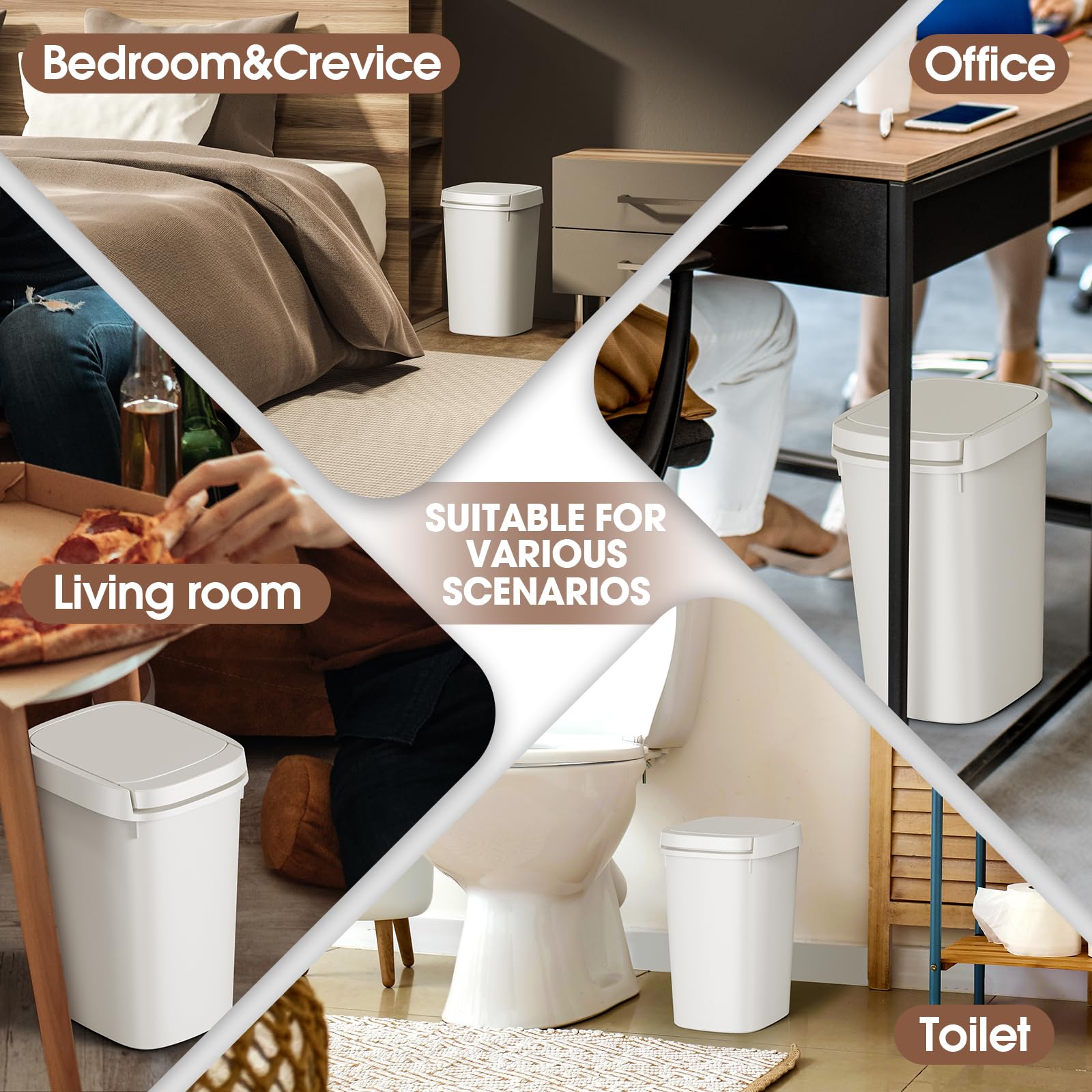 CEROELDA 3-pack 10L capacity in use near desk or bathroom reduces clutter