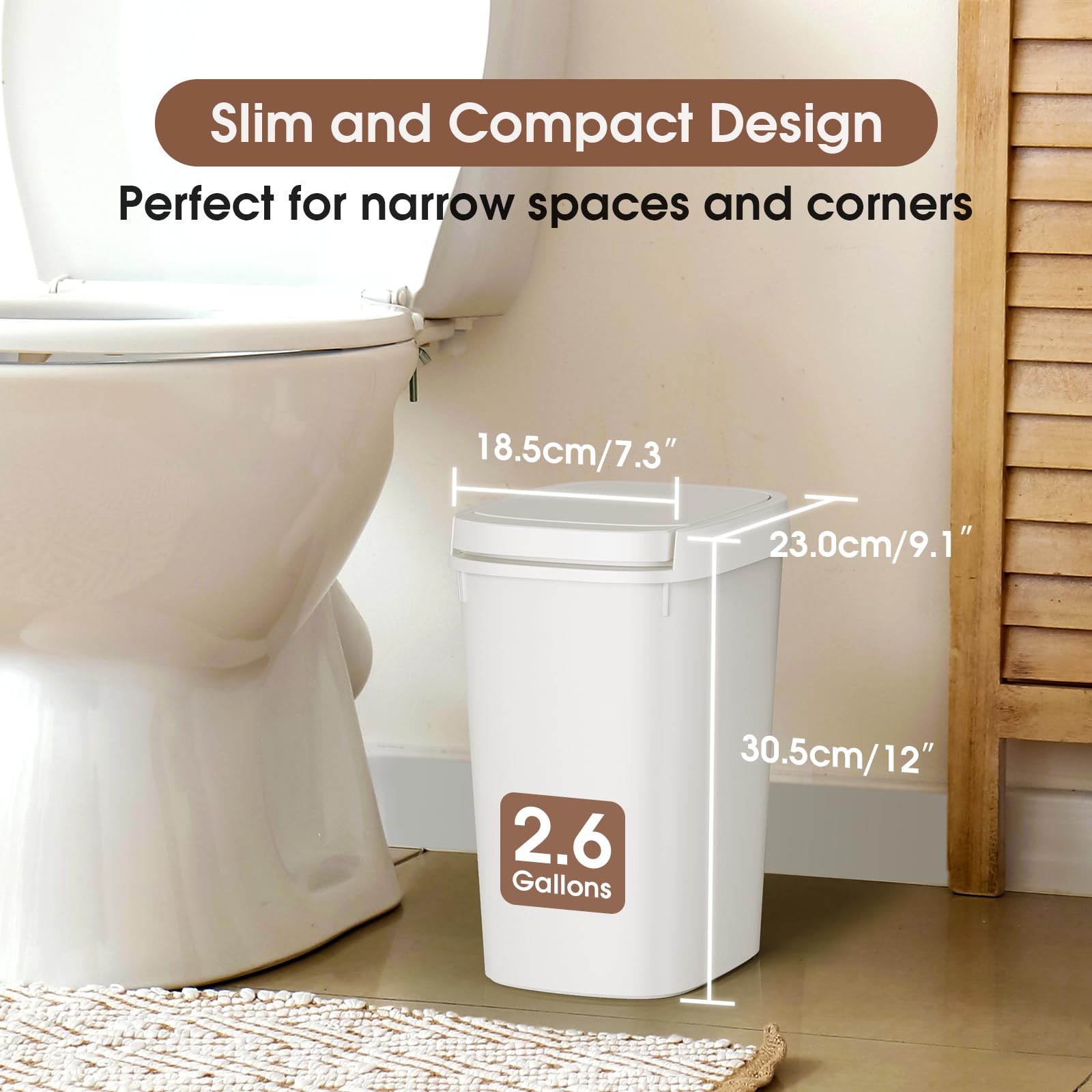 CEROELDA 3-pack press-top lid close-up emphasizes easy hygienic disposal