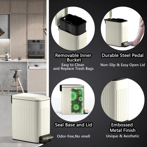 CEROELDA rectangular wastebasket for corner spaces ideal for office or bedroom