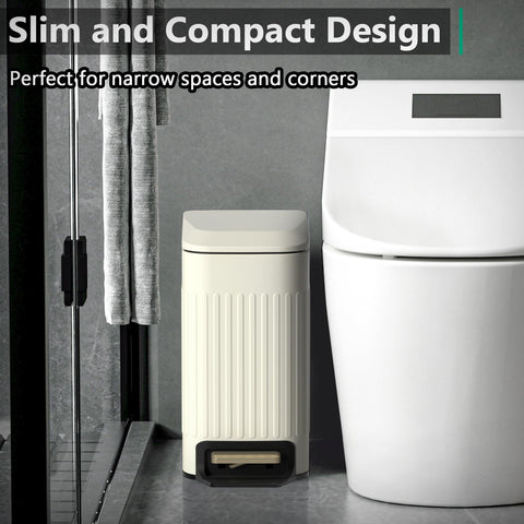 CEROELDA slim 6L wastebasket fits under-sink corners for tidy bathrooms