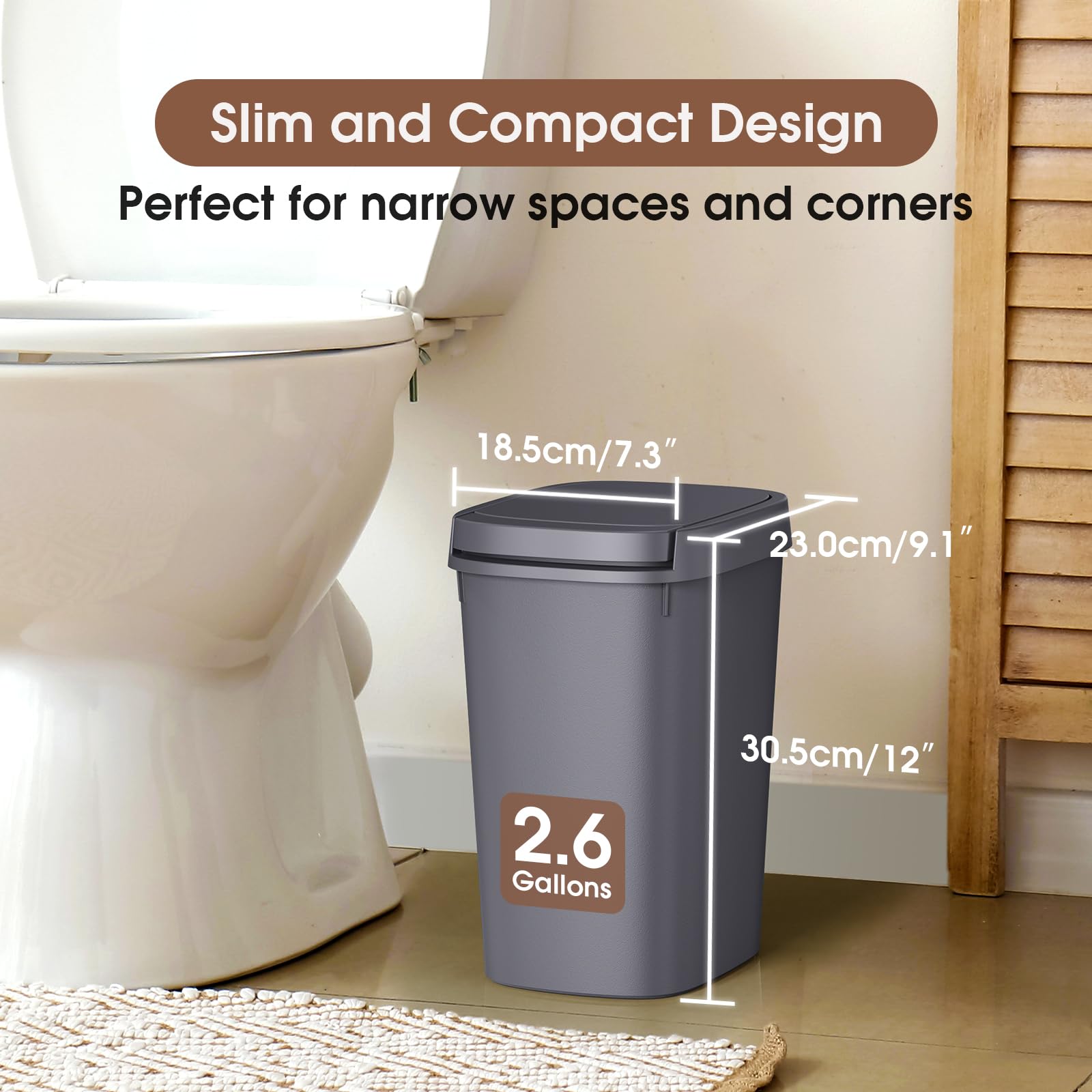 CEROELDA under-sink trash bin is ideal for small bathrooms.