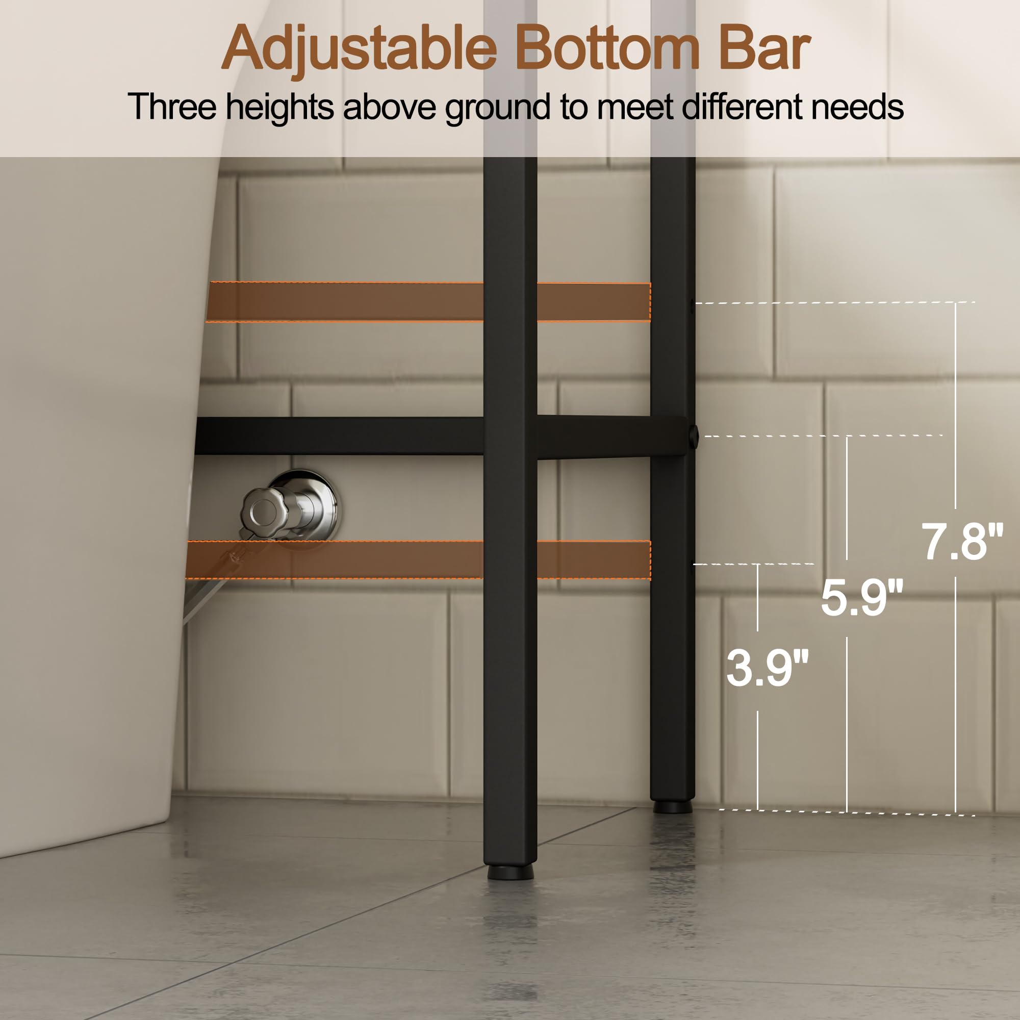 Cerlyunzan anti-tip straps enhance safety for freestanding bathroom storage