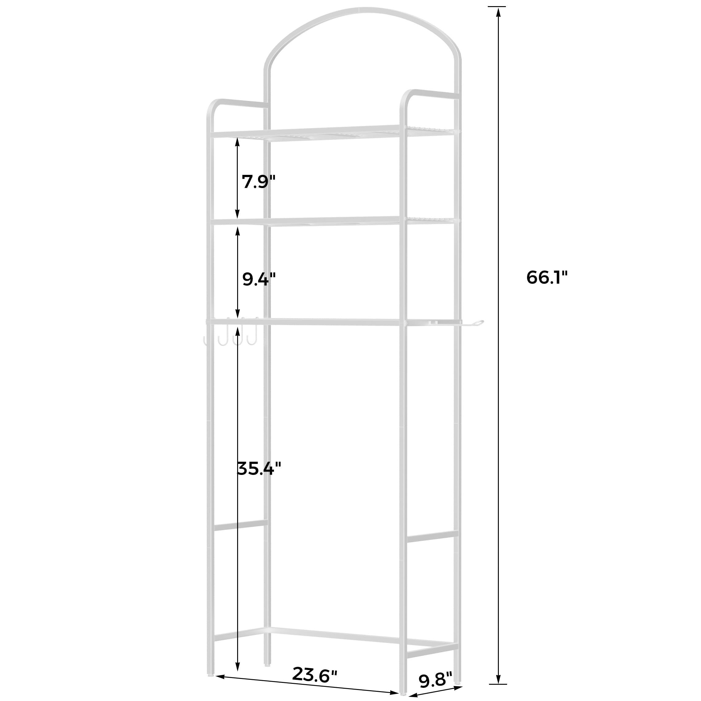 Cerlyunzan bathroom shelf in white finish complements any decor