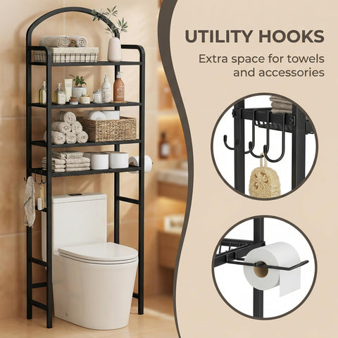 Cerlyunzan carbon steel construction provides sturdy, durable bathroom storage