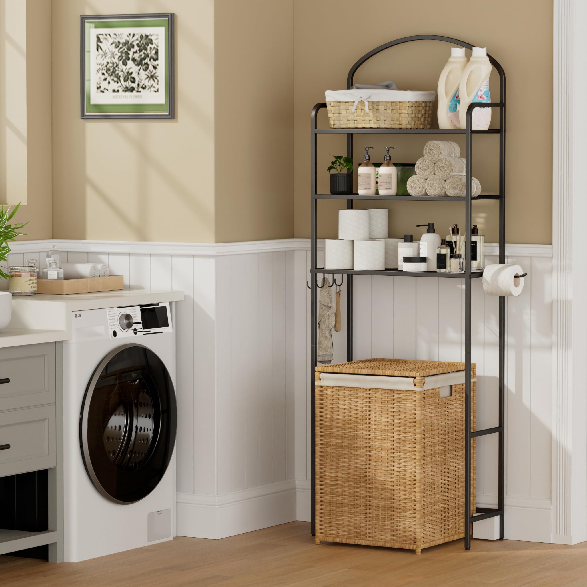 Cerlyunzan over-toilet storage rack suits dorms and apartments.