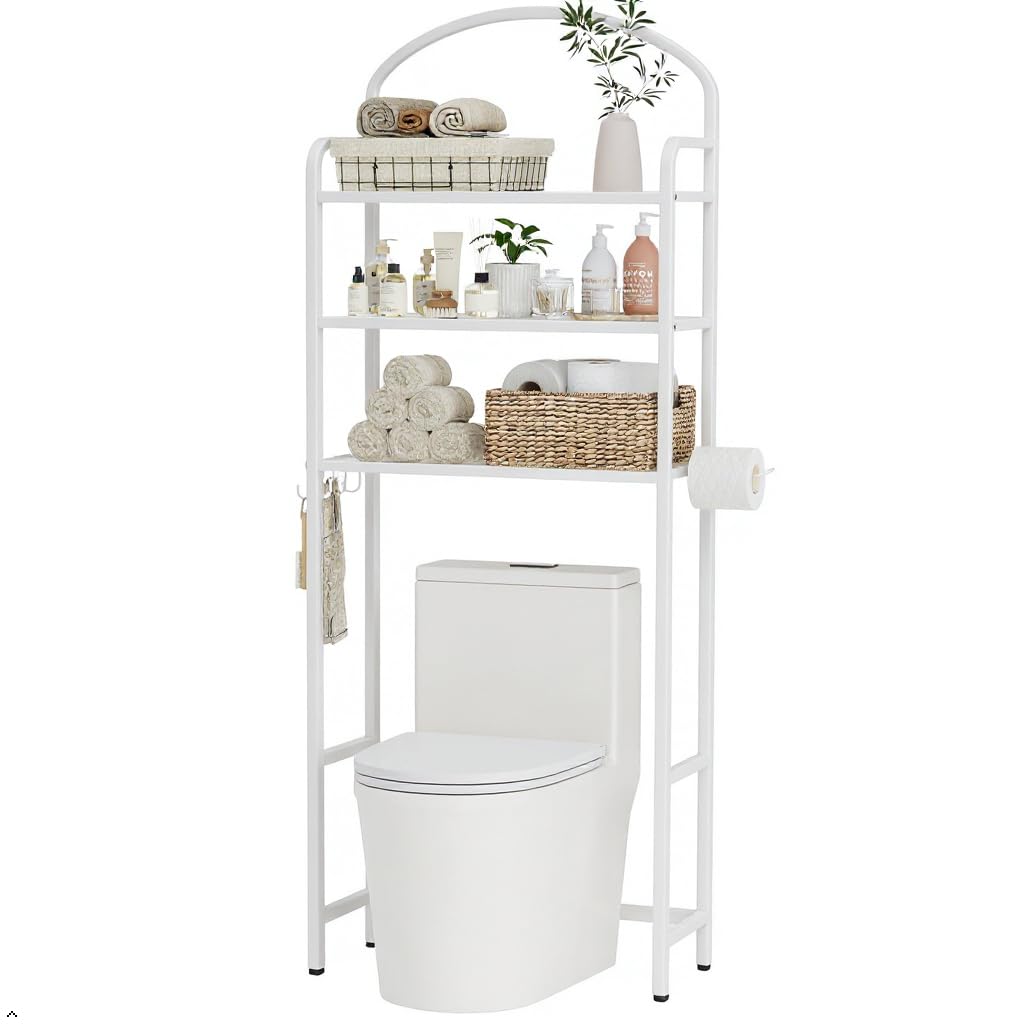 Cerlyunzan Over The Toilet Rack three-tier space-saving storage