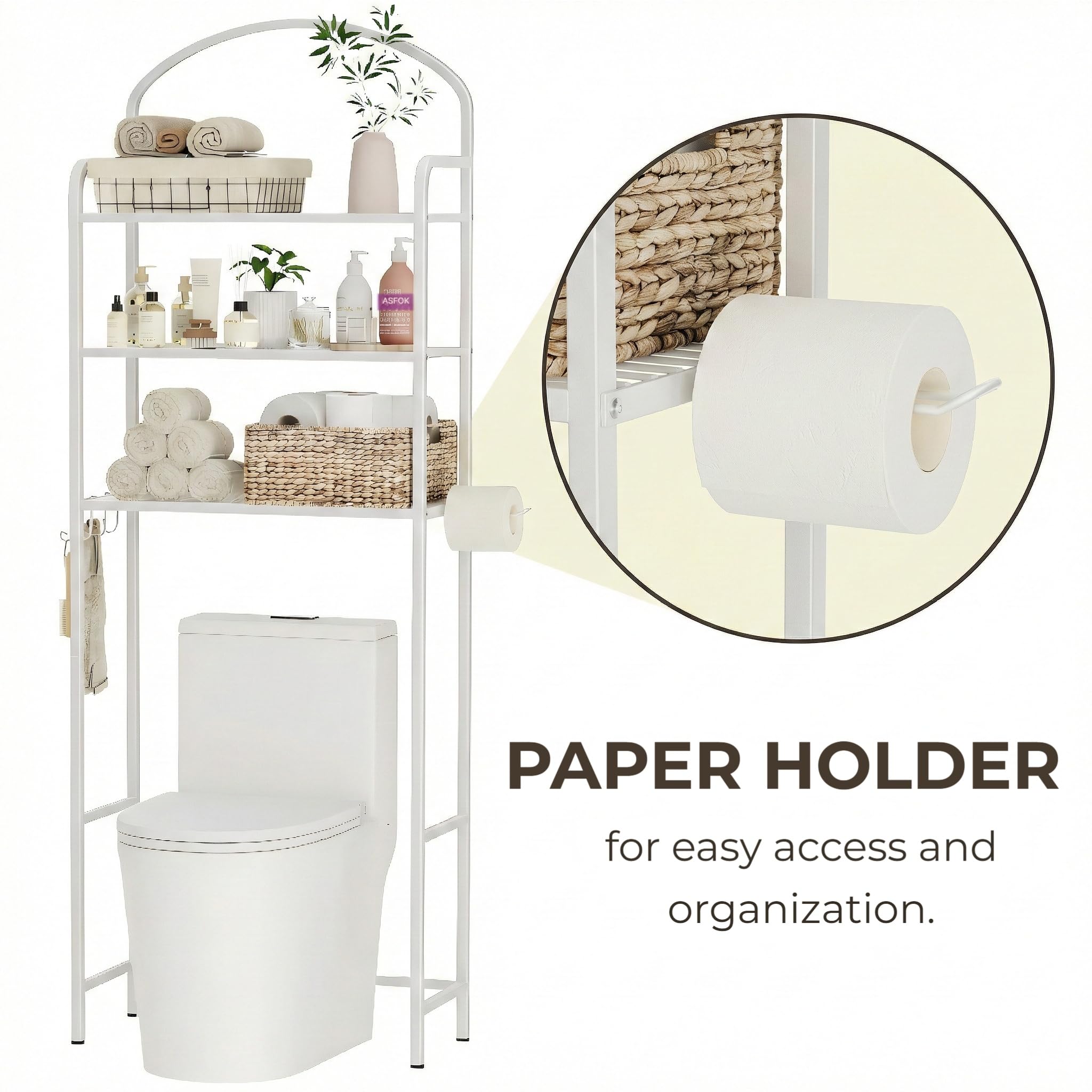 Cerlyunzan storage rack with four hooks for towels and tools
