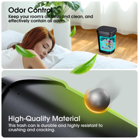 CEROELDA 3 Pack slim trash can with tightly closing lid for odor control