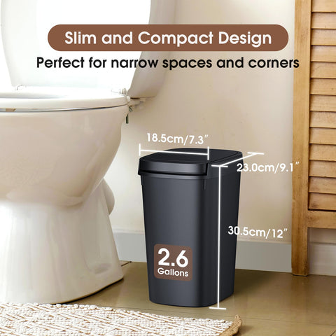 CEROELDA 3 Pack slim trash can showing pop-up lid for easy access