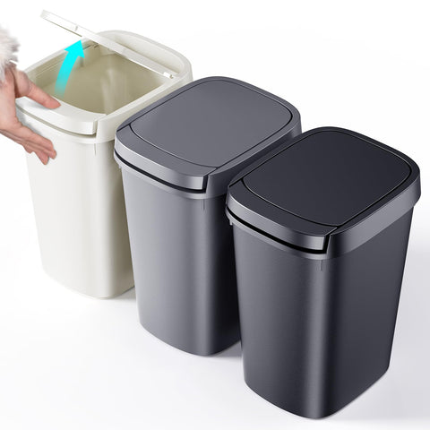 CEROELDA 10L bathroom trash can with press-top lid keeps waste contained.