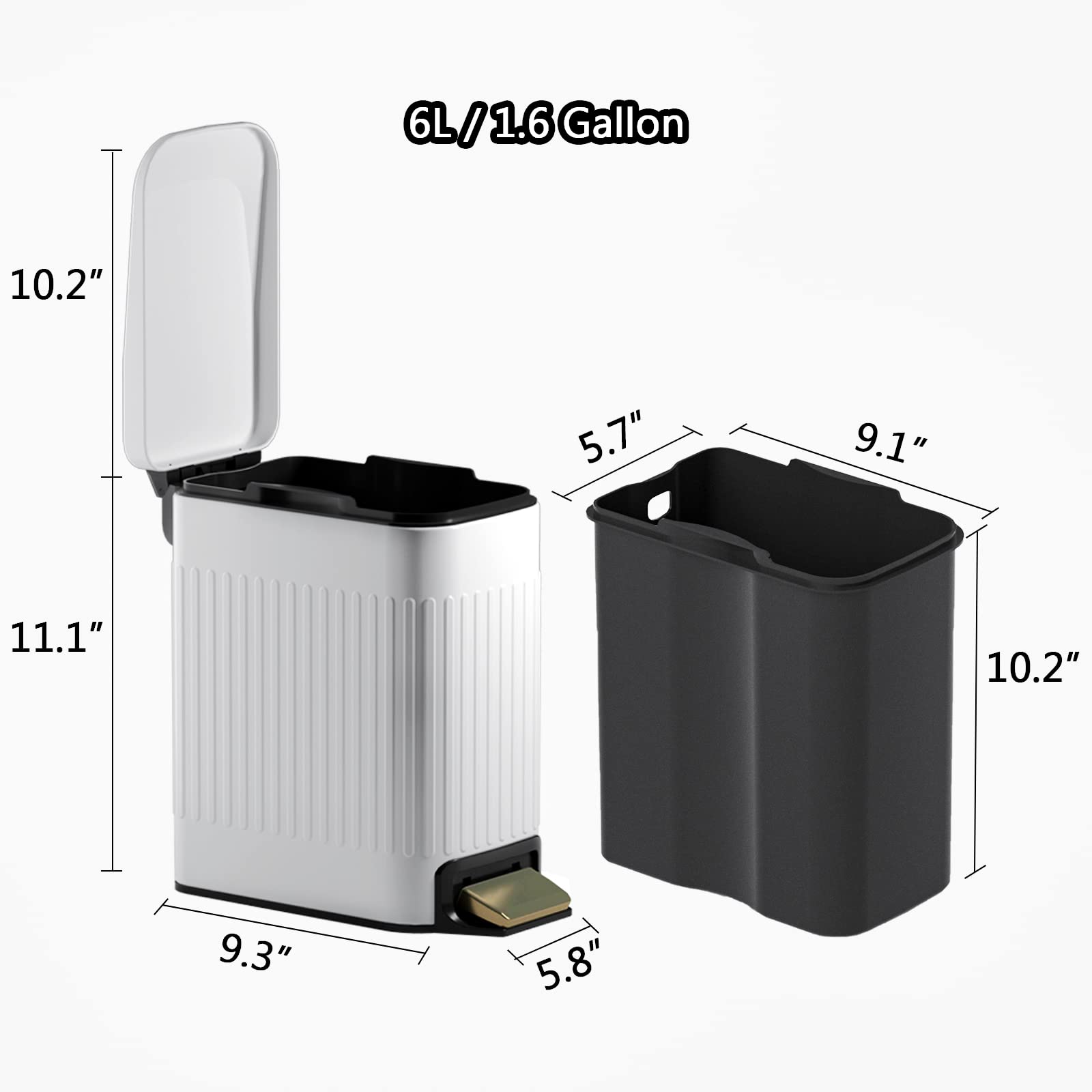 CEROELDA durable metal pedal provides smooth, low-effort operation