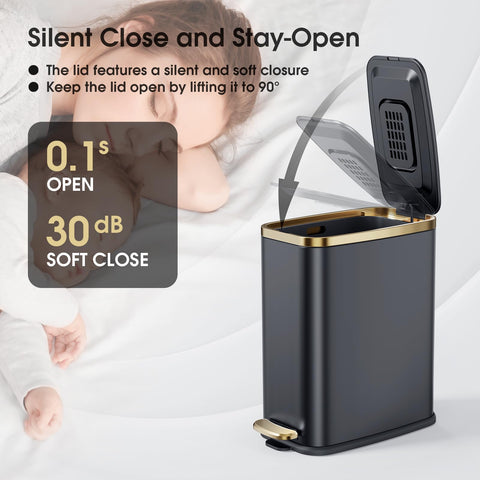 CEROELDA durable pedal provides hands-free opening with minimal effort.