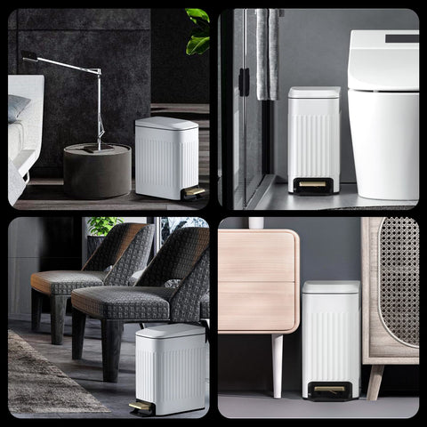 CEROELDA non-slip base stabilizes the bin on slick bathroom floors