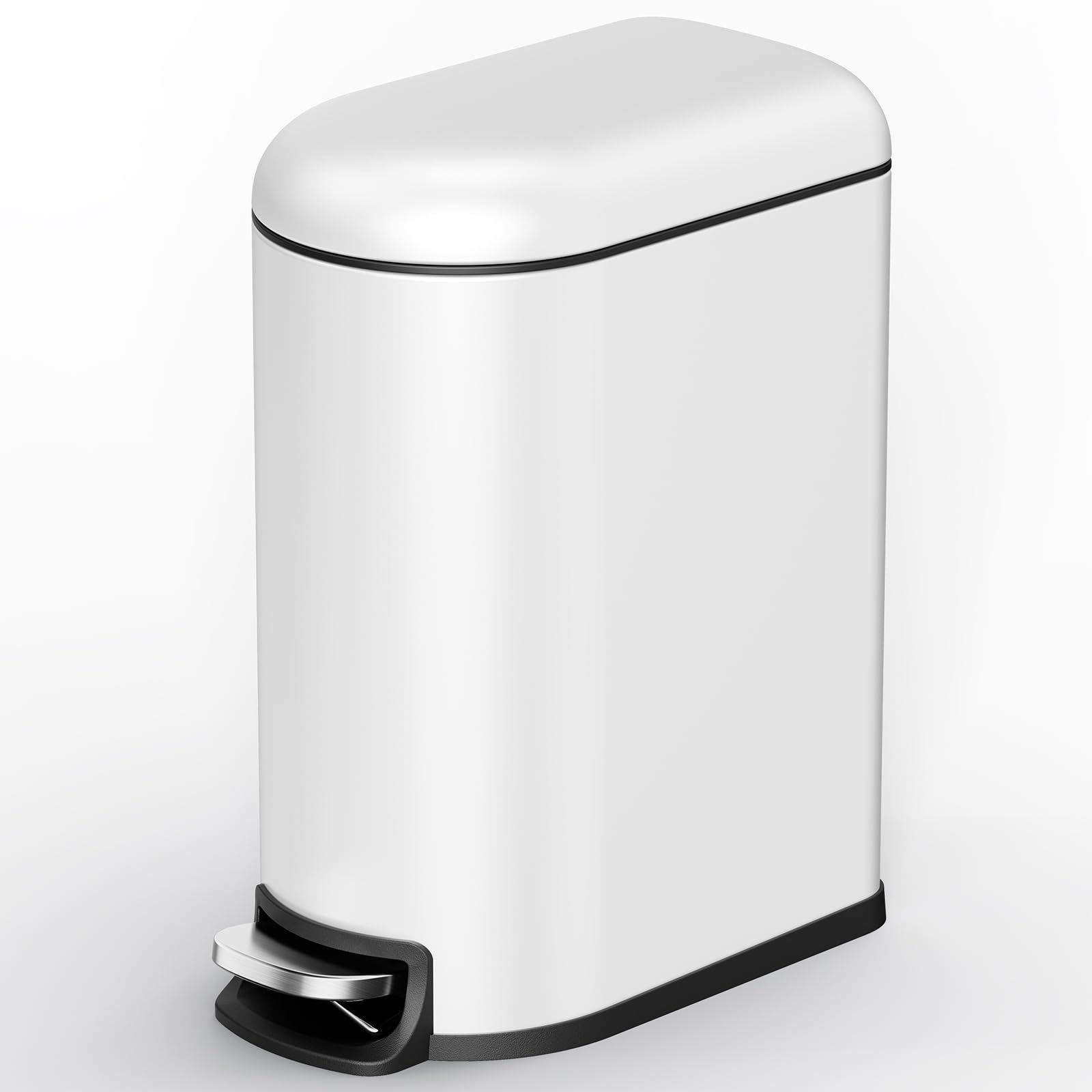 CEROELDA small bathroom trash can with soft-close lid for compact spaces
