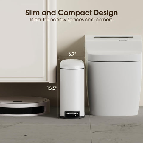 Sturdy pedal trash can by CEROELDA with smooth lid operation