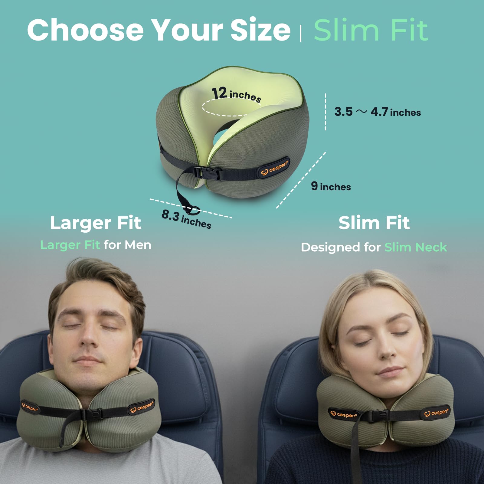 Cesperi Travel Neck Pillow fits neatly into a compact travel case.