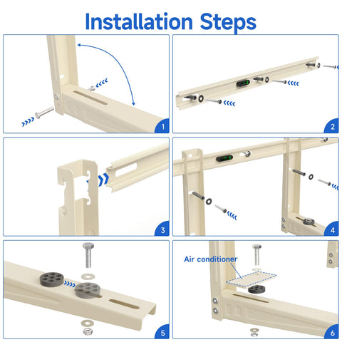 Cestluck heavy-duty galvanized steel construction supports heavier 7000–12000 BTU units